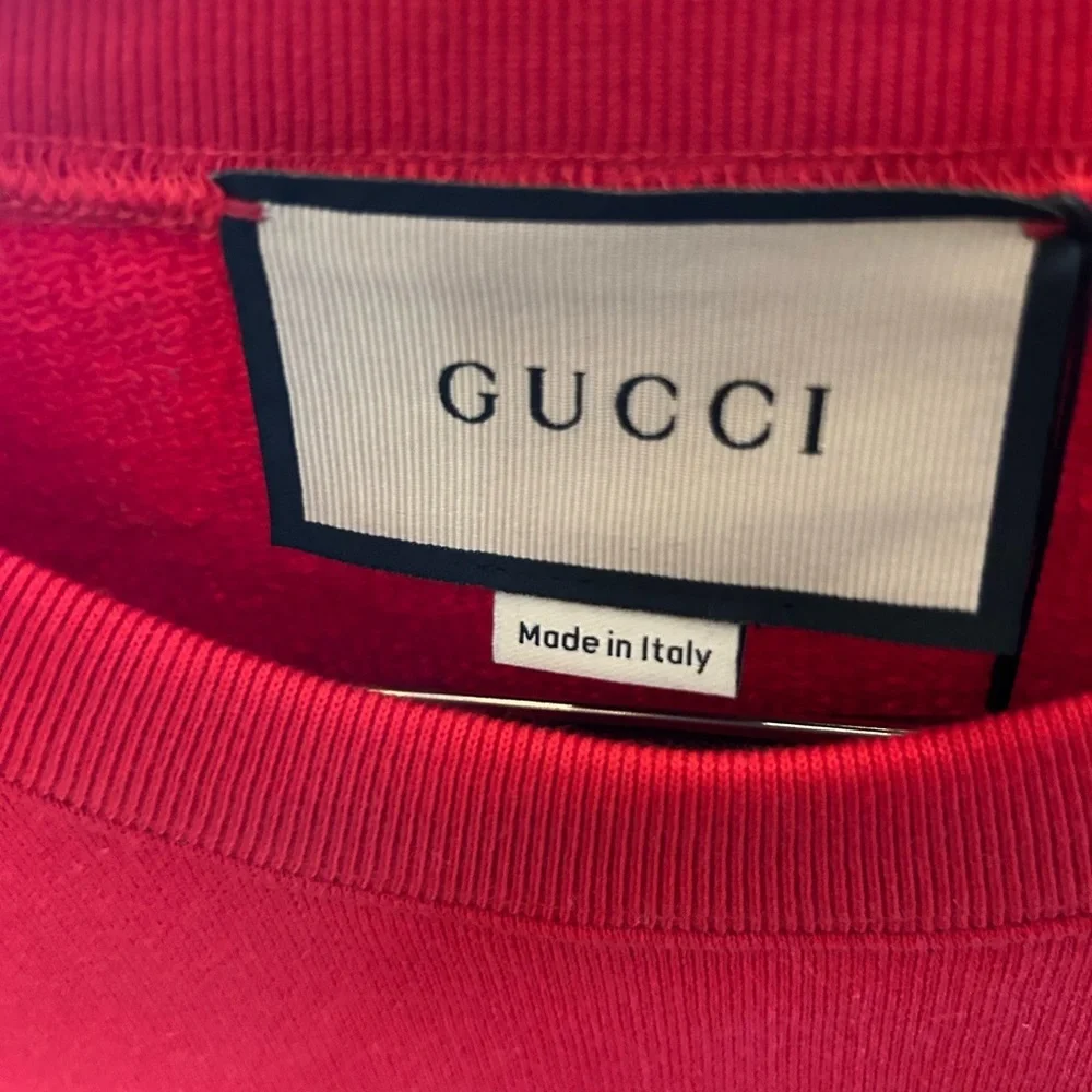 Men's Gucci logo embroidered cotton jersey sweatshirt, size XL made in Italy